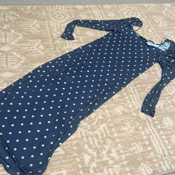 TED Baker Ditsy Spot Long Sleeve Jersey Midi Dress 2 - Picture 2 of 10